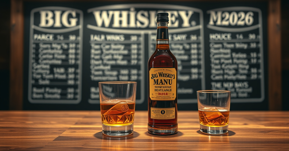 Big Whiskey’s Drink Menu With Prices For 2026